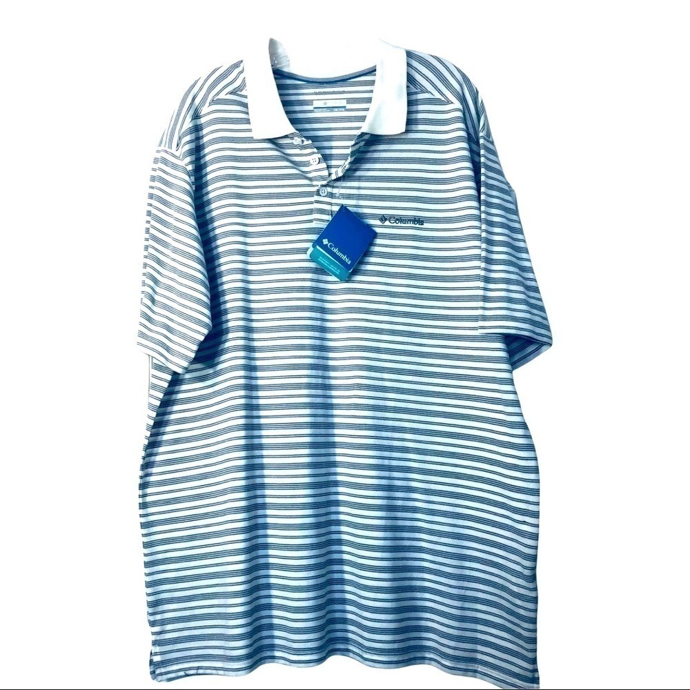 NWT Columbia Stripe Polo Shirt XXL